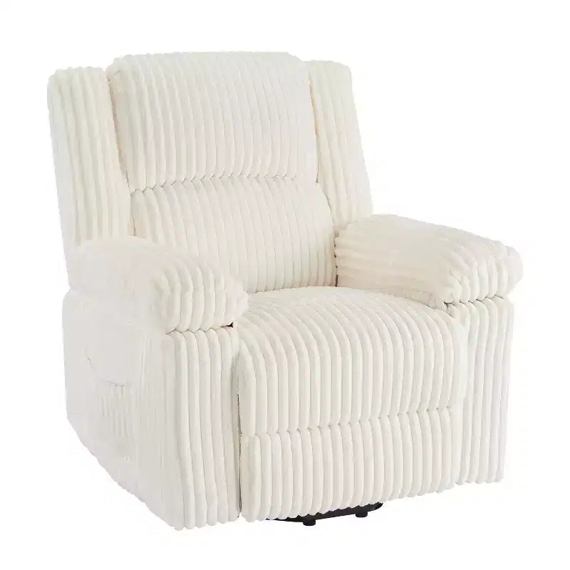 Sofá reclinable manual, sillón reclinable de pana, reclinable ajustable, brazos acolchados, relleno grueso, capacidad de 181 kg, para dormitorio, cine en casa