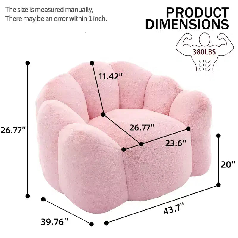 Okak Modern Relax Oversized Plush Cloud Bean Bag Sofa Chair with Armrest,Deep Seat Single Sofa for Living Room,Apartment,Guestroom