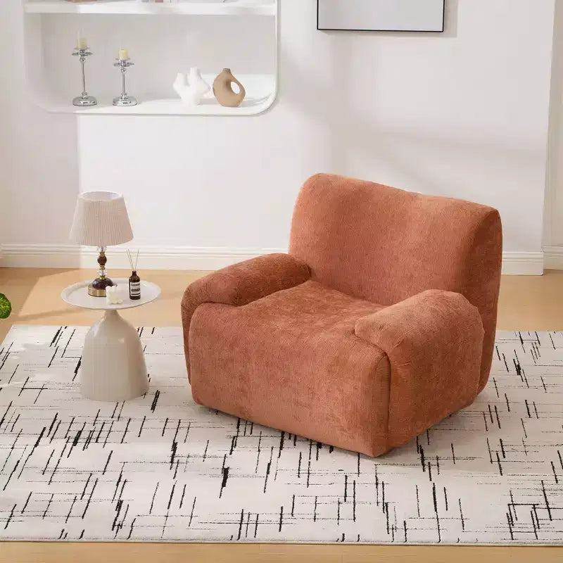 Okak Modern Oversized Chenille Cloud Boneless Sofa Chair with Armrest,Deep Seat Single Sofa for Living Room,Apartment,Guestroom