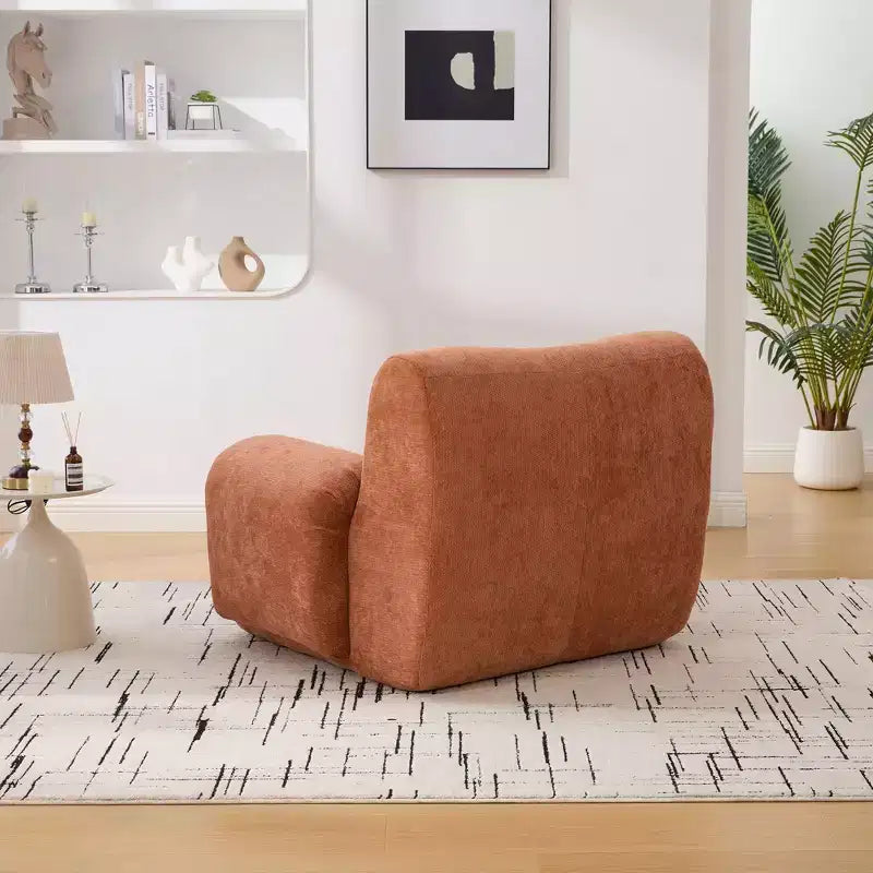 Okak Modern Oversized Chenille Cloud Boneless Sofa Chair with Armrest,Deep Seat Single Sofa for Living Room,Apartment,Guestroom