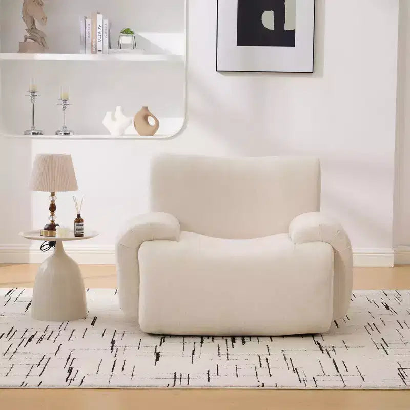 Okak Modern Oversized Chenille Cloud Boneless Sofa Chair with Armrest,Deep Seat Single Sofa for Living Room,Apartment,Guestroom