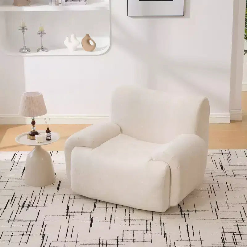 Okak Modern Oversized Chenille Cloud Boneless Sofa Chair with Armrest,Deep Seat Single Sofa for Living Room,Apartment,Guestroom