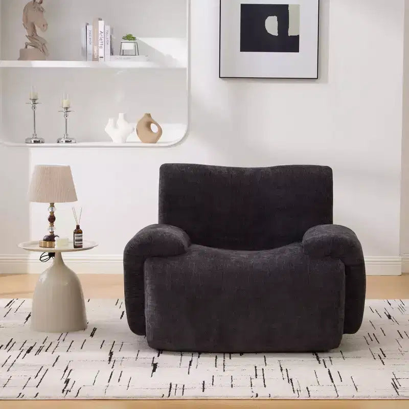 Okak Modern Oversized Chenille Cloud Boneless Sofa Chair with Armrest,Deep Seat Single Sofa for Living Room,Apartment,Guestroom