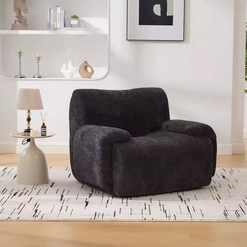 Okak Modern Oversized Chenille Cloud Boneless Sofa Chair with Armrest,Deep Seat Single Sofa for Living Room,Apartment,Guestroom
