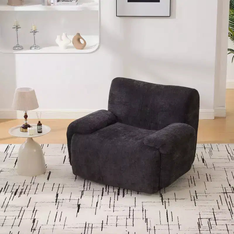 Okak Moderno Sofá Individual Sin Hueso de Nube de Chenilla de Tamaño Extra Grande con Reposabrazos y Asiento Profundo, para Sala de Estar, Apartamento, Habitación de Huéspedes