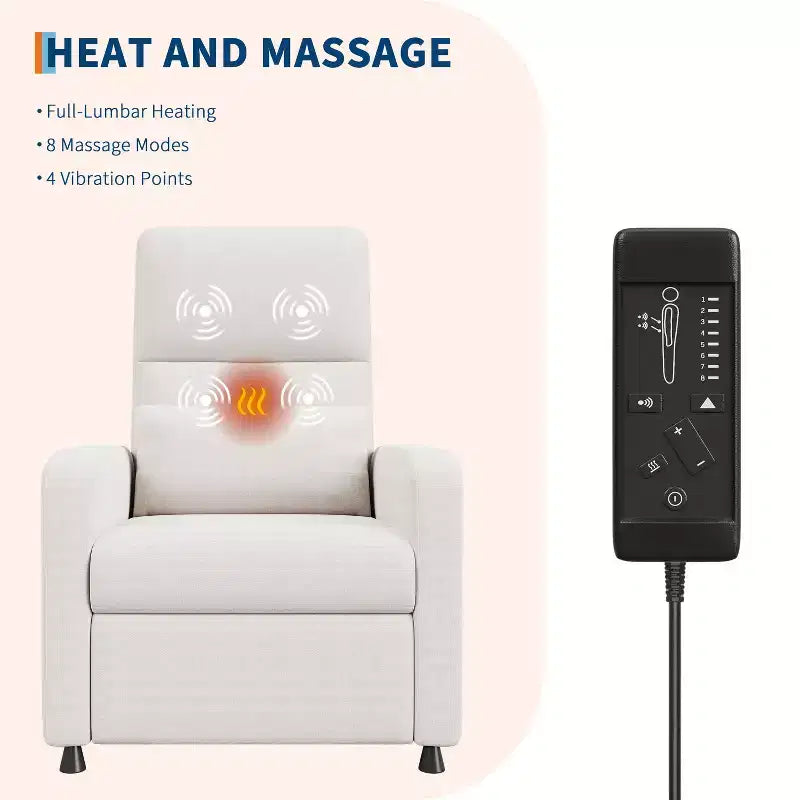Recliner Chair, Reclining Sofa Adjustable Recliner, Lazy Chair, Ergonomic Overstuffed Tall Back, Padded Seat, 2 Side Pockets, for Living Room