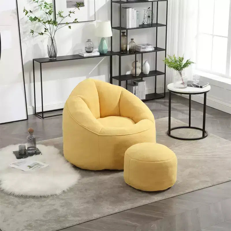 Bean Bag Chair, High-Density Foam Filling Bean Bag Sofa Chairs with Foot Stool, Modern Accent Chair with Ottoman