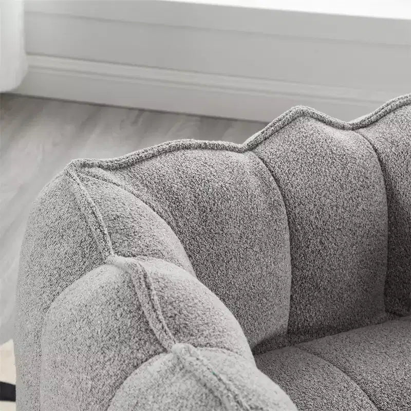 Bean Bag Sofa with Ottoman, Modern Soft Bean Bag Chair with Armrests, Chenille Square Lazy Couch