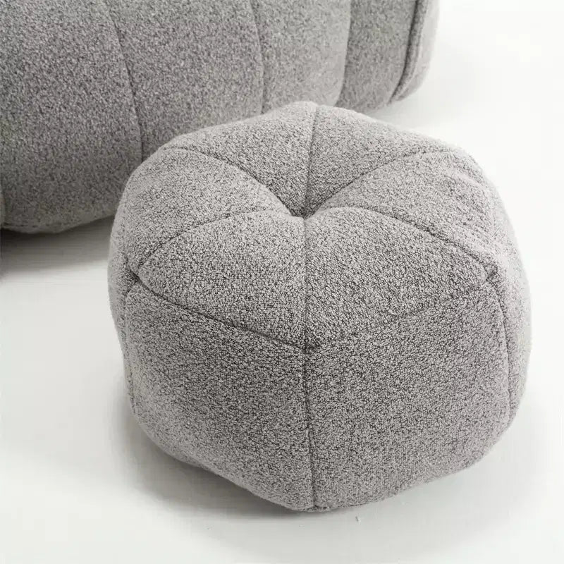 Bean Bag Sofa with Ottoman, Modern Soft Bean Bag Chair with Armrests, Chenille Square Lazy Couch