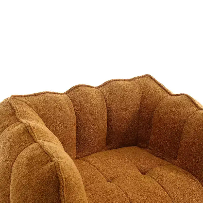 Bean Bag Sofa with Ottoman, Modern Soft Bean Bag Chair with Armrests, Chenille Square Lazy Couch
