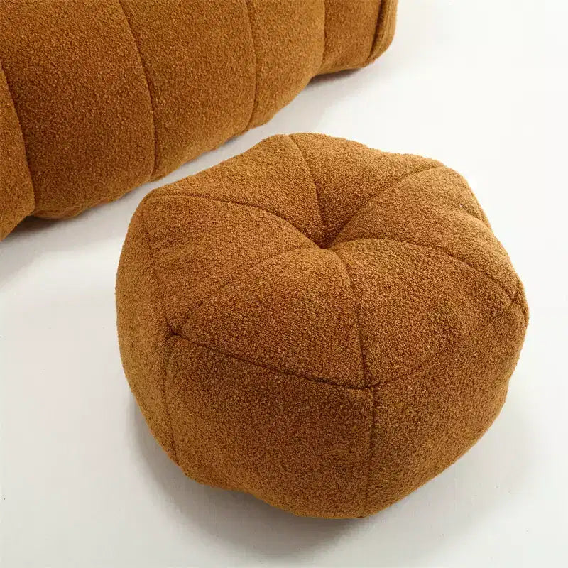 Bean Bag Sofa with Ottoman, Modern Soft Bean Bag Chair with Armrests, Chenille Square Lazy Couch