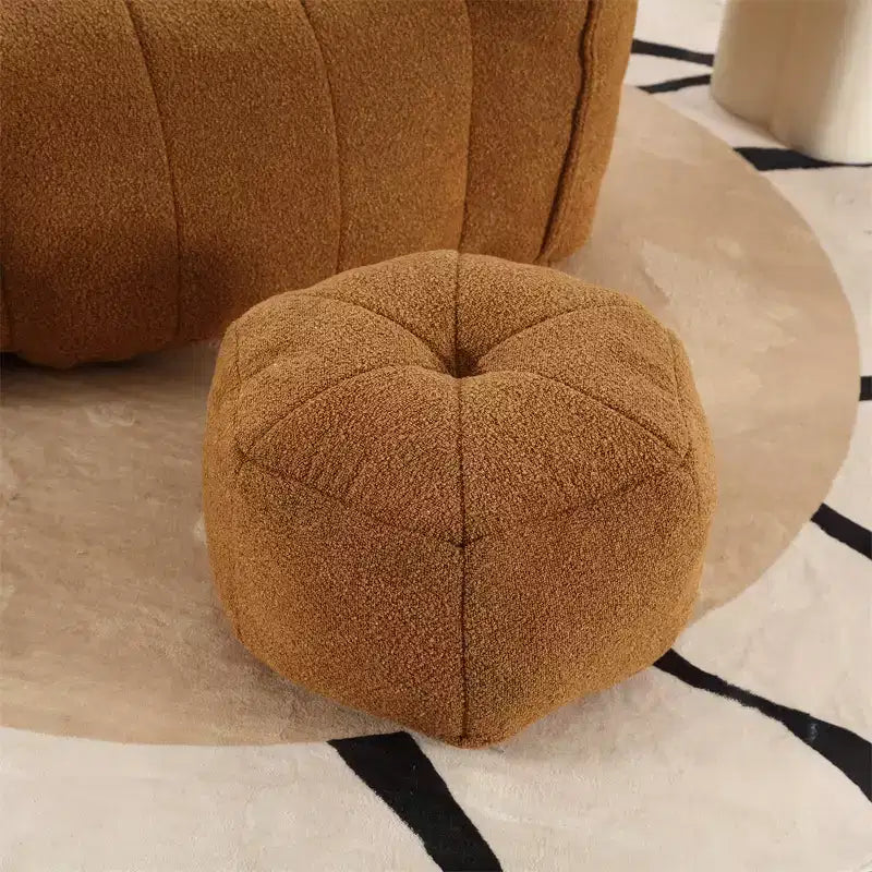 Bean Bag Sofa with Ottoman, Modern Soft Bean Bag Chair with Armrests, Chenille Square Lazy Couch