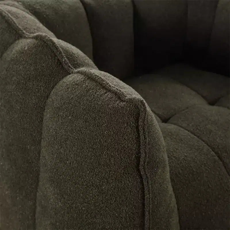 Bean Bag Sofa with Ottoman, Modern Soft Bean Bag Chair with Armrests, Chenille Square Lazy Couch