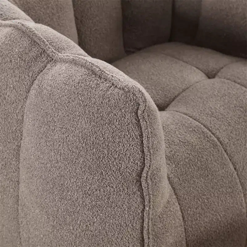 Bean Bag Sofa with Ottoman, Modern Soft Bean Bag Chair with Armrests, Chenille Square Lazy Couch