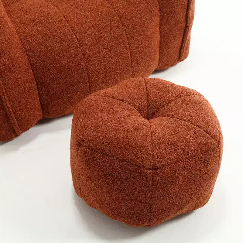 Bean Bag Sofa with Ottoman, Modern Soft Bean Bag Chair with Armrests, Chenille Square Lazy Couch