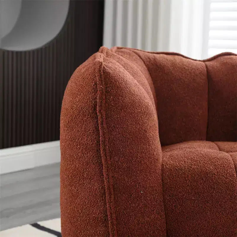 Bean Bag Sofa with Ottoman, Modern Soft Bean Bag Chair with Armrests, Chenille Square Lazy Couch