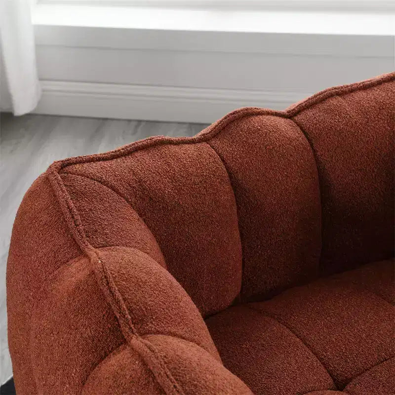 Bean Bag Sofa with Ottoman, Modern Soft Bean Bag Chair with Armrests, Chenille Square Lazy Couch