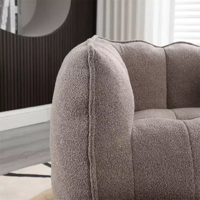 Bean Bag Sofa with Ottoman, Modern Soft Bean Bag Chair with Armrests, Chenille Square Lazy Couch