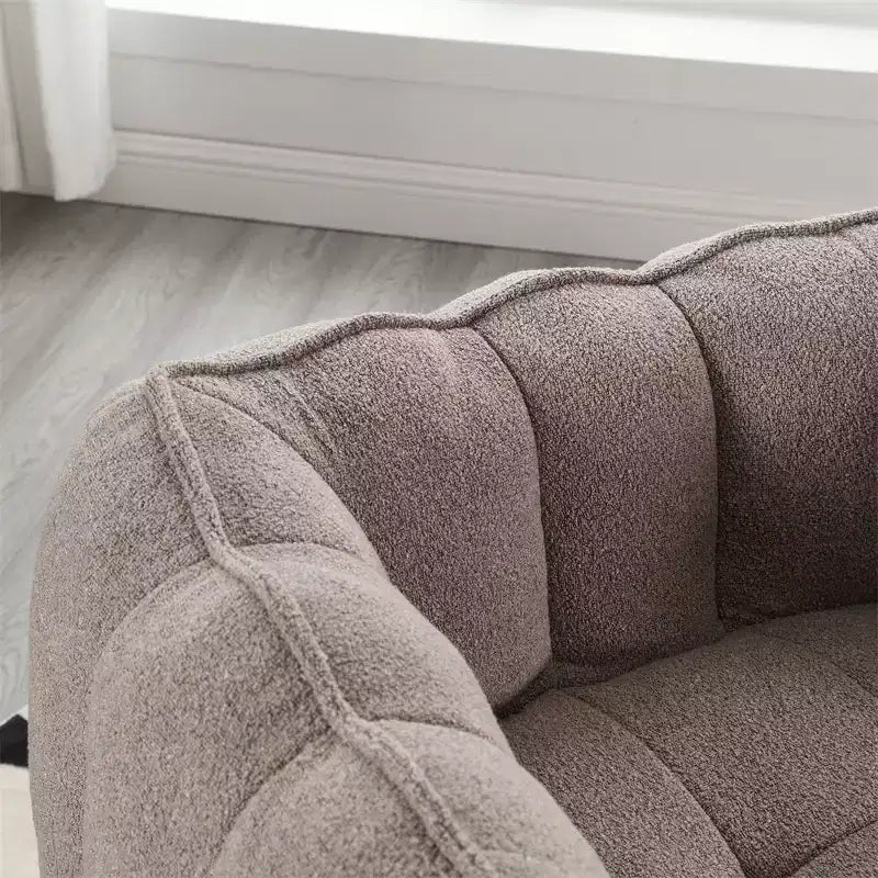 Bean Bag Sofa with Ottoman, Modern Soft Bean Bag Chair with Armrests, Chenille Square Lazy Couch