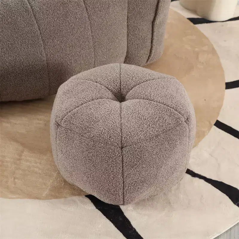 Bean Bag Sofa with Ottoman, Modern Soft Bean Bag Chair with Armrests, Chenille Square Lazy Couch