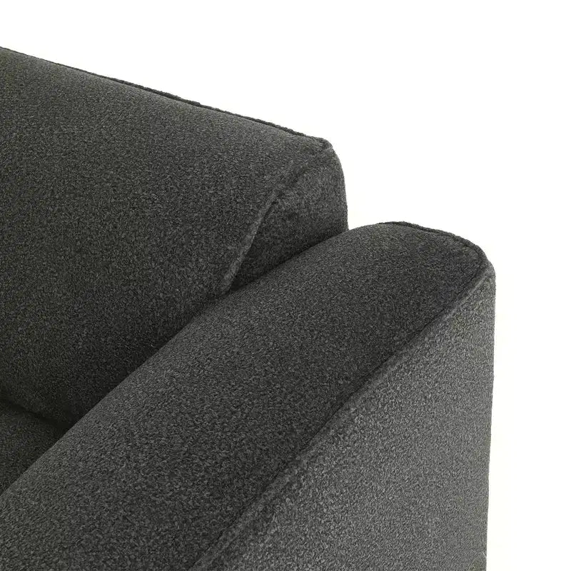 Clihome Luxury Living Room 4-Seater Velvet Sofa Set with Movable Ottoman,Plush Couch
