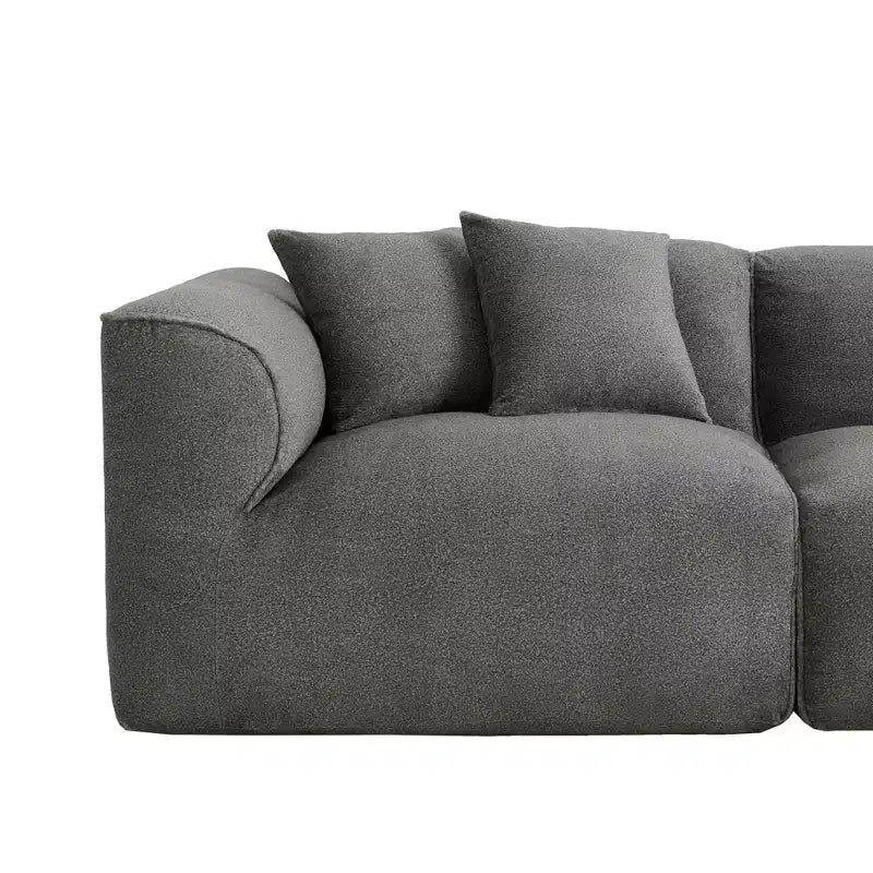 Clihome Luxury Living Room 4-Seater Velvet Sofa Set with Movable Ottoman,Plush Couch