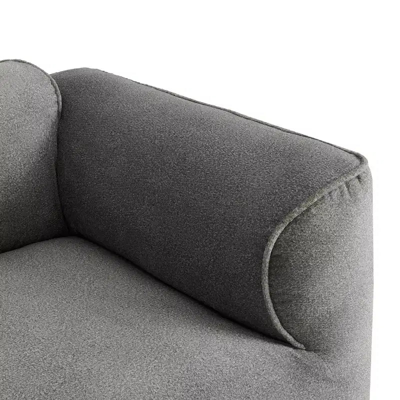Clihome Luxury Living Room 4-Seater Velvet Sofa Set with Movable Ottoman,Plush Couch