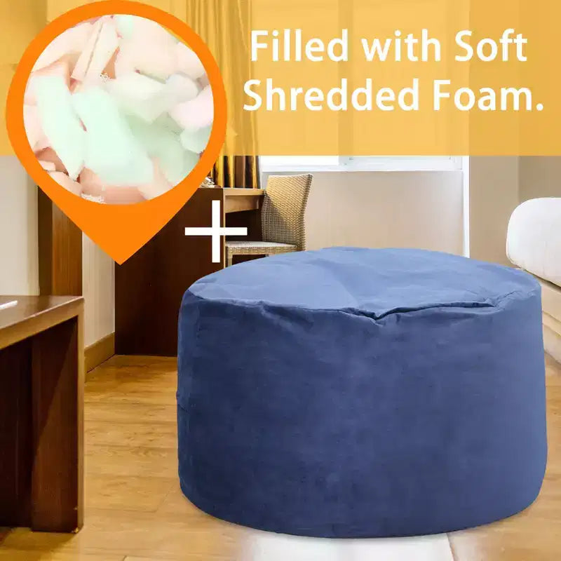 Giant Bean Bag Chair with High-Rebound Memory Foam, 4 Ft Large Bean Bag Chairs, Comfy Bean Bag Sofa, Big Beanbag Chair Round Soft