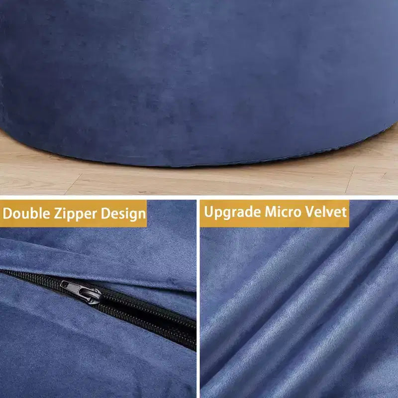 Giant Bean Bag Chair with High-Rebound Memory Foam, 4 Ft Large Bean Bag Chairs, Comfy Bean Bag Sofa, Big Beanbag Chair Round Soft