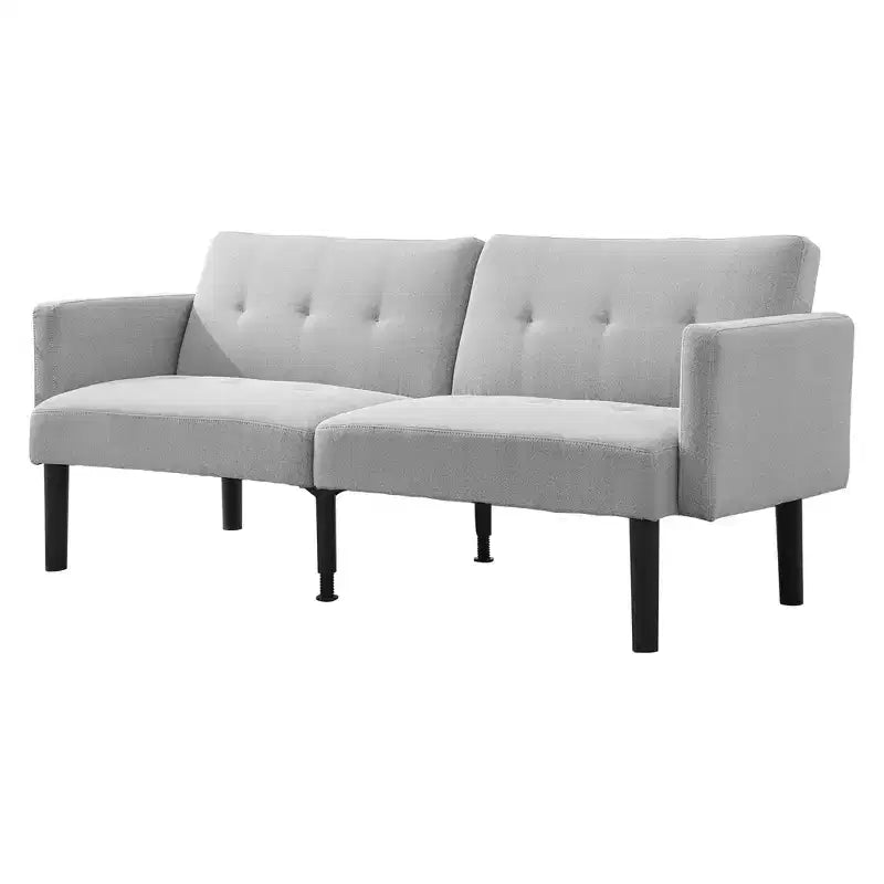 75.5 Convertible Futon Sofa Bed, Mid Century Futon Couch, 3-Position Adjustable Recliner Sofa, Modern Recliner with Legs, Easy Cleaning