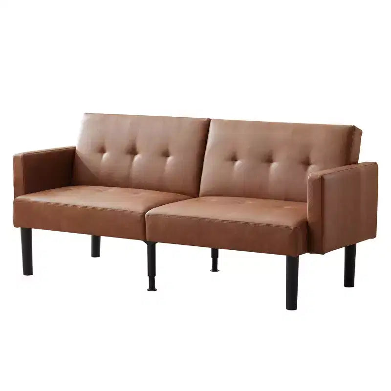 75.5 Convertible Futon Sofa Bed, Mid Century Futon Couch, 3-Position Adjustable Recliner Sofa, Modern Recliner with Legs, Easy Cleaning