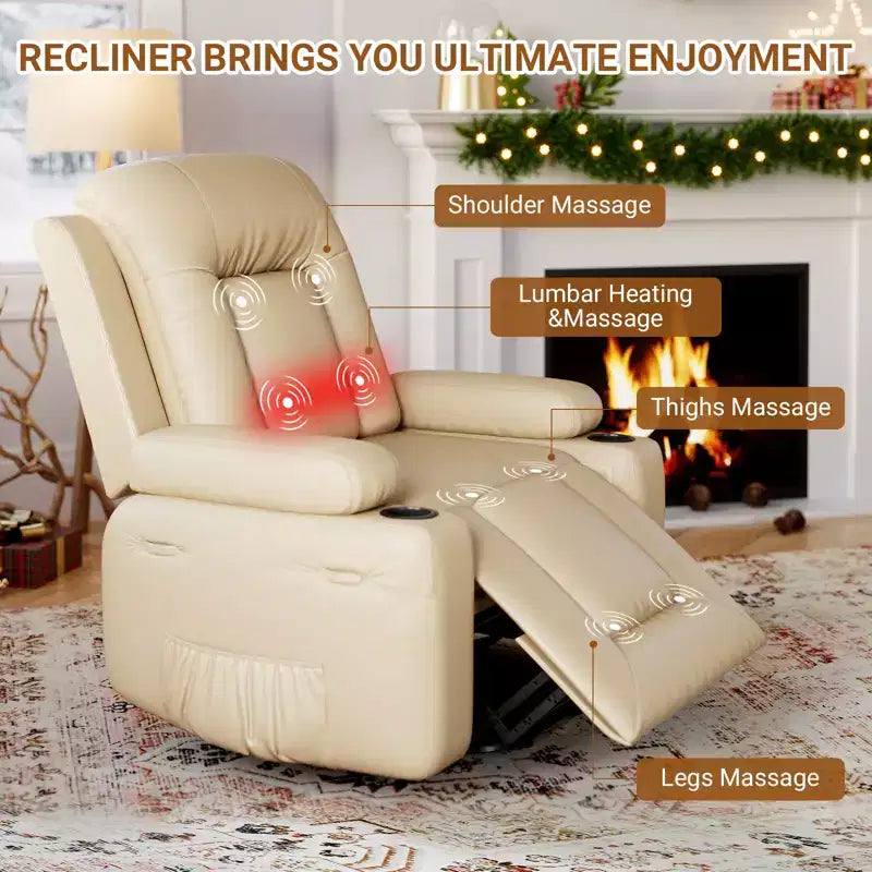 PU Leather Power Lift Recliner Chair, Adjustable Recliner, Ergonomic Single Sofa, for Living Room