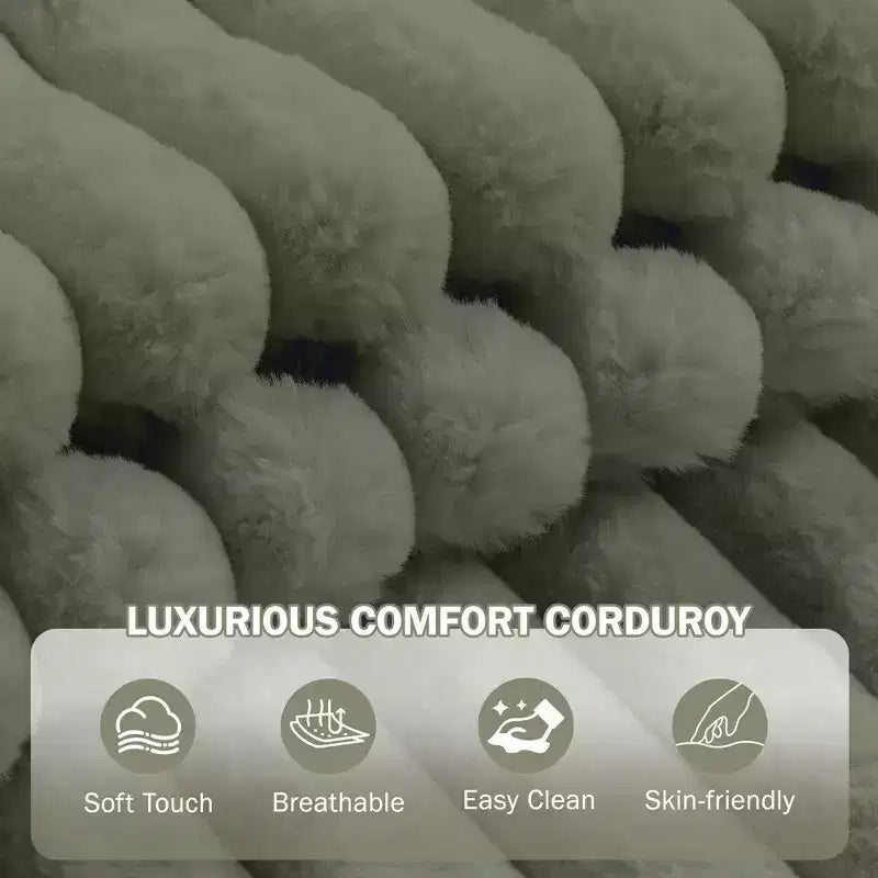 Oversized Chaise Lounge Chair Indoor, Upholstered Corduroy Sofa, Bed Cloud Couch, 3 Pillows, Single Sleeper Sofa, for Living Room, Bedroom