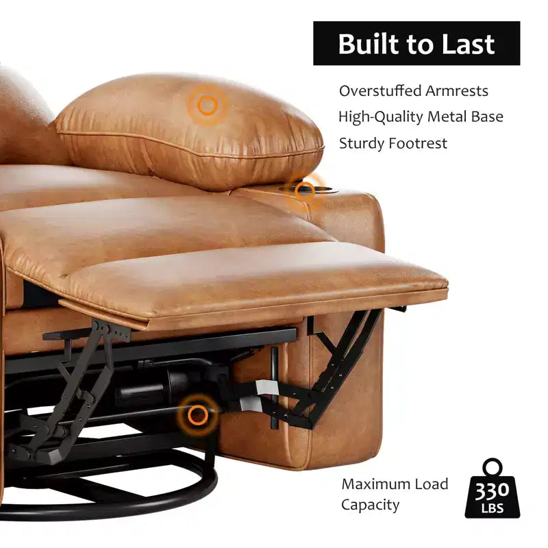 37.4 PU Leather Power Lift Recliner Chair, Adjustable Recliner, Seat Width, Cup Holders, Ergonomic Single Sofa, for Living Room, Bedroom