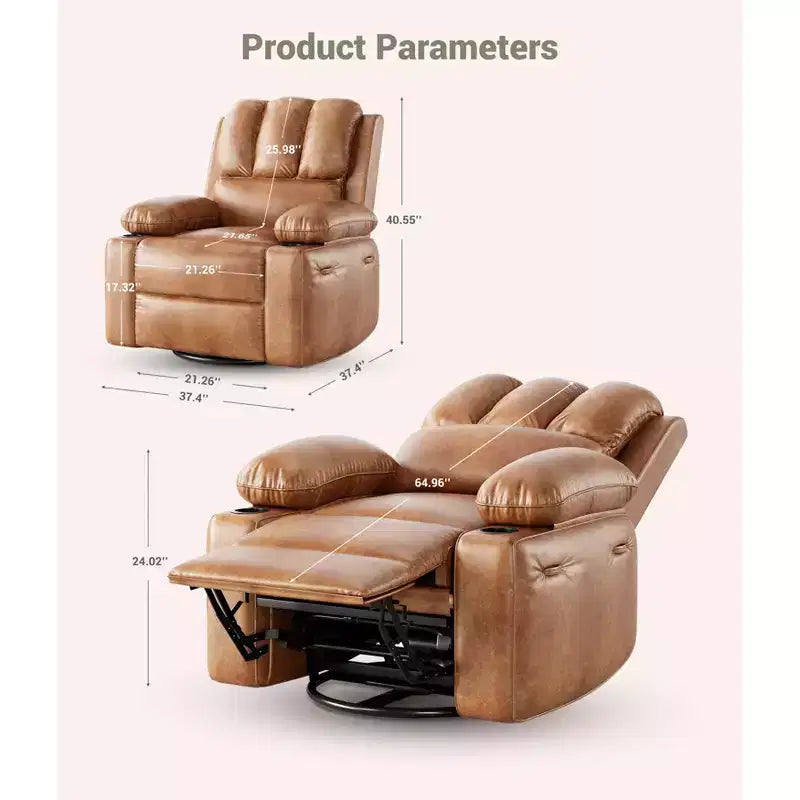 37.4 PU Leather Power Lift Recliner Chair, Adjustable Recliner, Seat Width, Cup Holders, Ergonomic Single Sofa, for Living Room, Bedroom