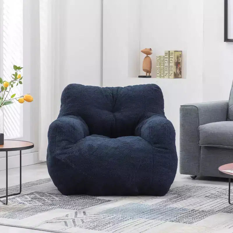 Fluffy Bean Bag Chair, Memory Foam Lazy Sofa, Wear-Resistant Accent Chair for Living Room, Balcony, Office