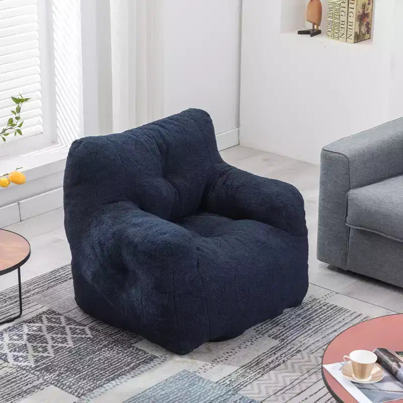 Fluffy Bean Bag Chair, Memory Foam Lazy Sofa, Wear-Resistant Accent Chair for Living Room, Balcony, Office