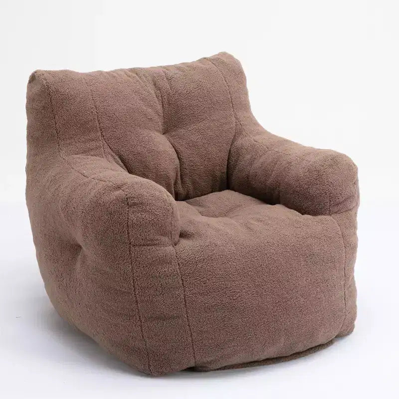 Large Dark Gray Bean Bag Sofa Chair with Side Pocket, Plush Floor Lounger for Adults, Ideal for Gaming and Reading