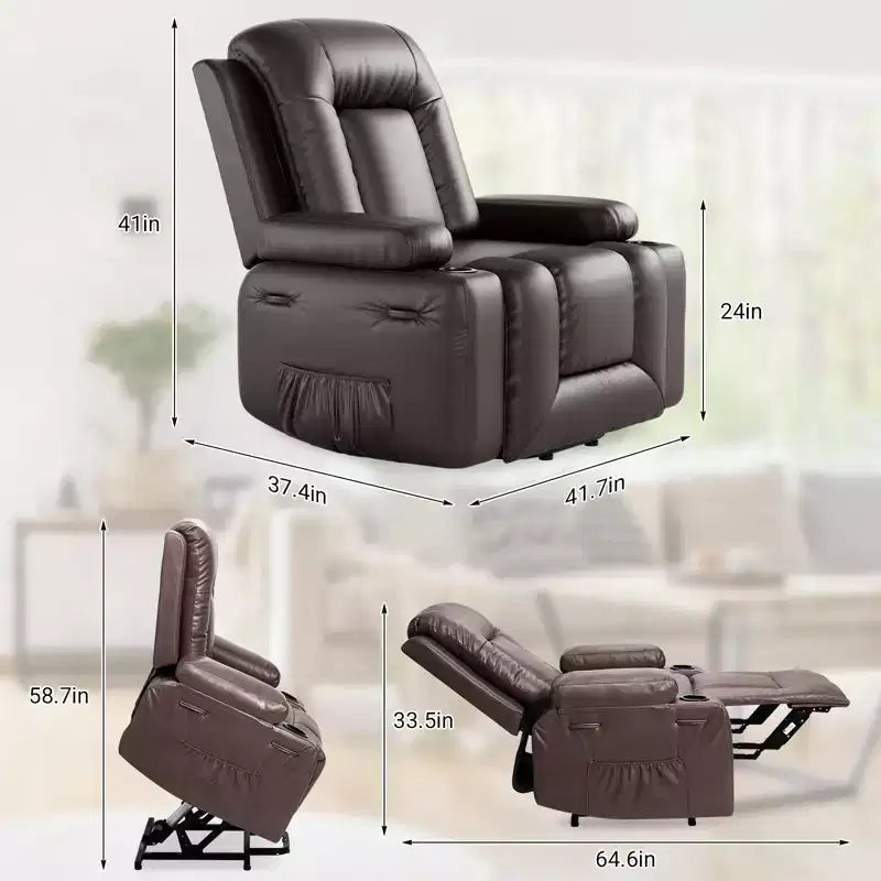 41.7 PU Leather Power Lift Recliner Chair, Adjustable Recliner, Ergonomic Single Sofa, for Living Room