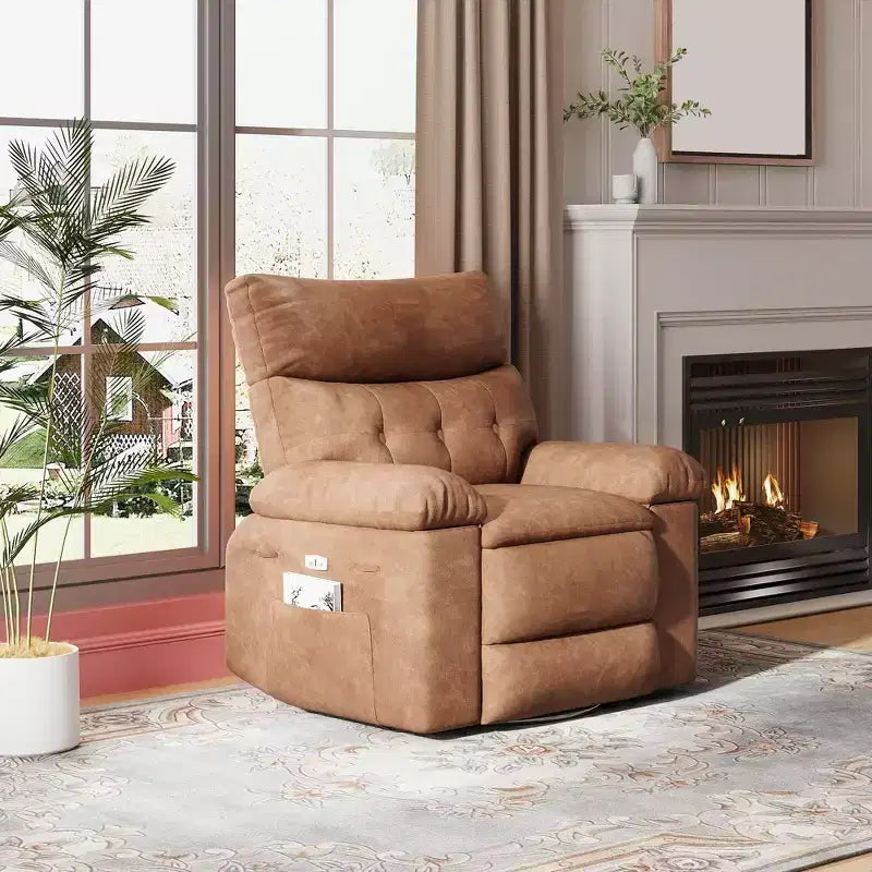 37.4 PU Leather Power Lift Recliner Chair, Adjustable Recliner, 1.5X Sponge Filling, Seat Width, Cup Holders, Ergonomic Single Sofa
