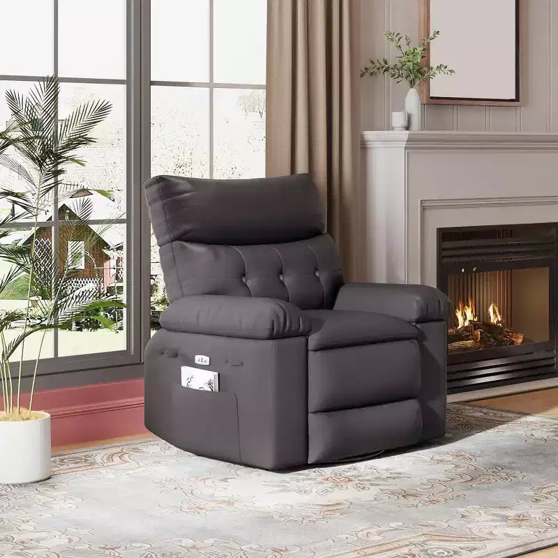 37.4 PU Leather Power Lift Recliner Chair, Adjustable Recliner, 1.5X Sponge Filling, Seat Width, Cup Holders, Ergonomic Single Sofa