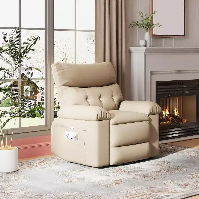 37.4 PU Leather Power Lift Recliner Chair, Adjustable Recliner, 1.5X Sponge Filling, Seat Width, Cup Holders, Ergonomic Single Sofa