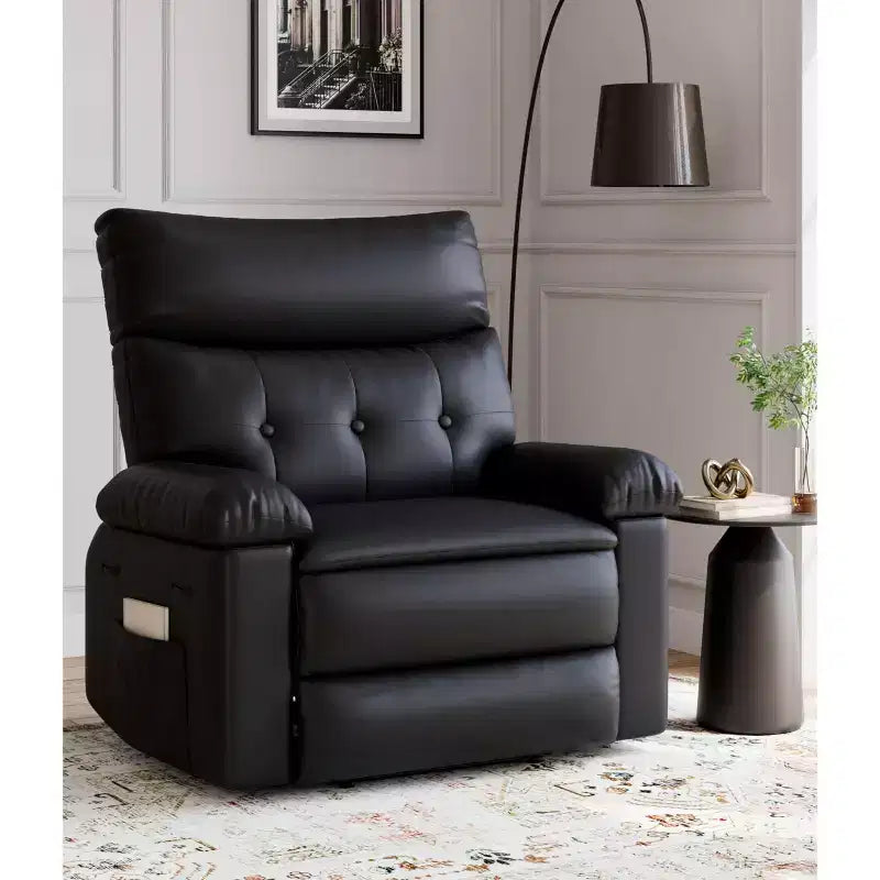 Sillón reclinable, sofá reclinable extragrande, reclinable manual para adultos, relleno de esponja 1.5X, sofá individual ergonómico, portavasos, para sala de estar