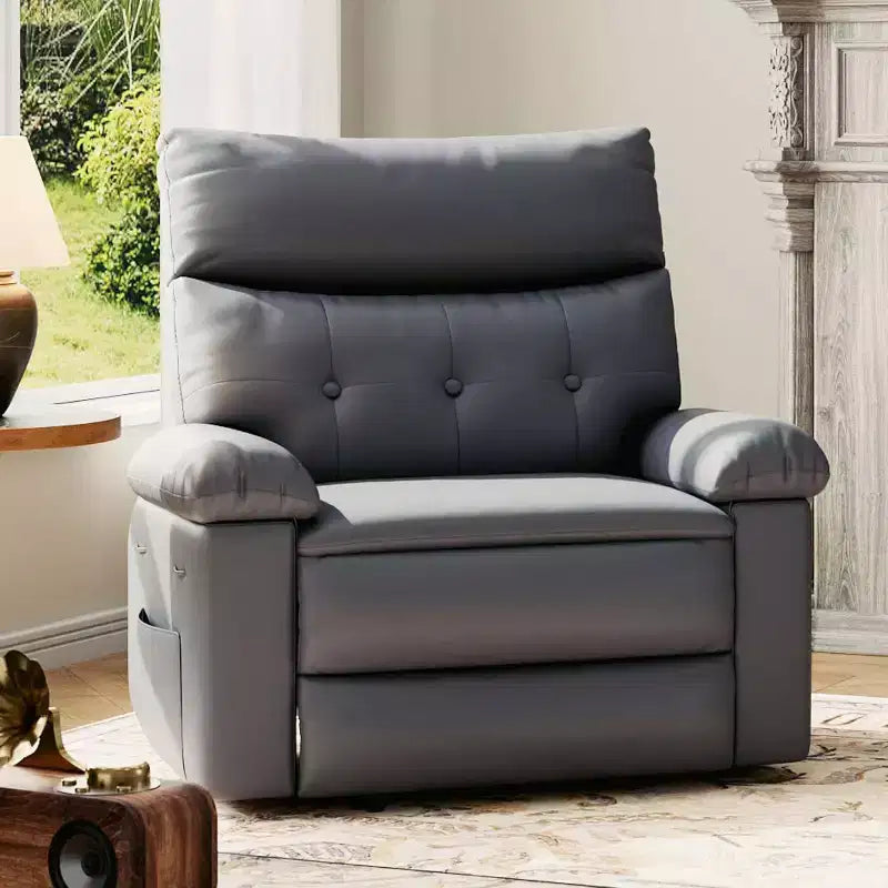 Sillón reclinable, sofá reclinable extragrande, reclinable manual para adultos, relleno de esponja 1.5X, sofá individual ergonómico, portavasos, para sala de estar