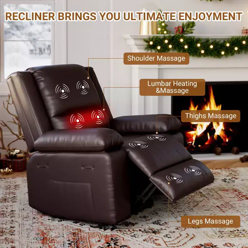 41.7 PU Leather Power Lift Recliner Chair, Adjustable Recliner, Seat Width, Cup Holders, Ergonomic Single Sofa, for Living Room