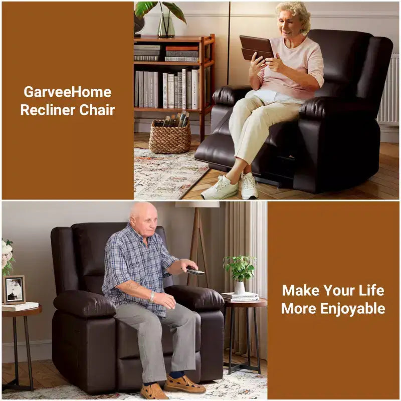 41.7 PU Leather Power Lift Recliner Chair, Adjustable Recliner, Seat Width, Cup Holders, Ergonomic Single Sofa, for Living Room