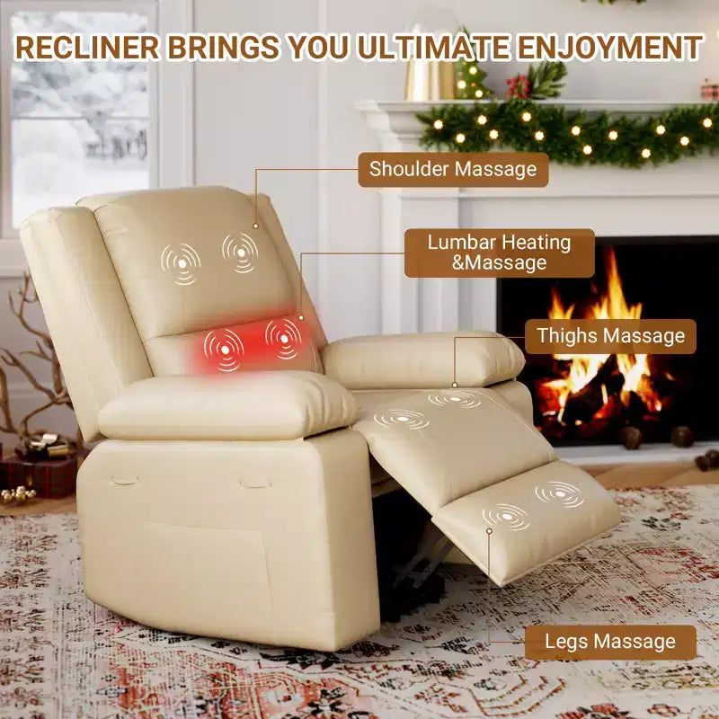 41.7 PU Leather Power Lift Recliner Chair, Adjustable Recliner, Seat Width, Cup Holders, Ergonomic Single Sofa, for Living Room
