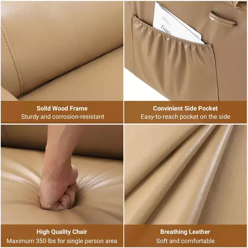 41.7 PU Leather Power Lift Recliner Chair, Adjustable Recliner, Seat Width, Cup Holders, Ergonomic Single Sofa, for Living Room