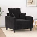 Sofa Chair Black Velvet (100% polyester), metal, textilene, foam