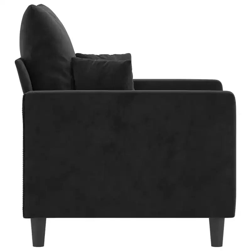 Sofa Chair Black Velvet (100% polyester), metal, textilene, foam